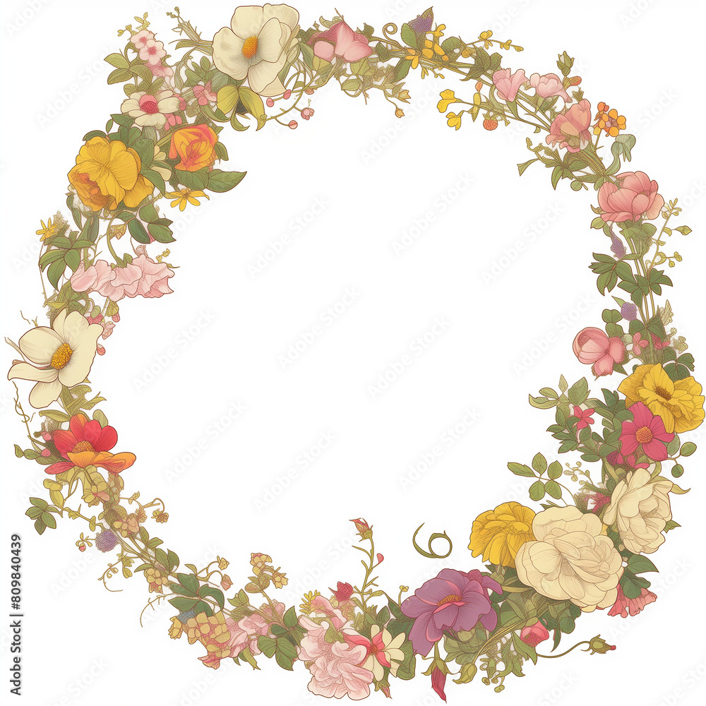 flower frame illustration, circle frame made of flowers, poster illustration, flower Wreath, background, poster, wedding, card, flower frame illustration, circle frame made of flowers, poster illustration, flower Wreath, background, poster, wedding, card,