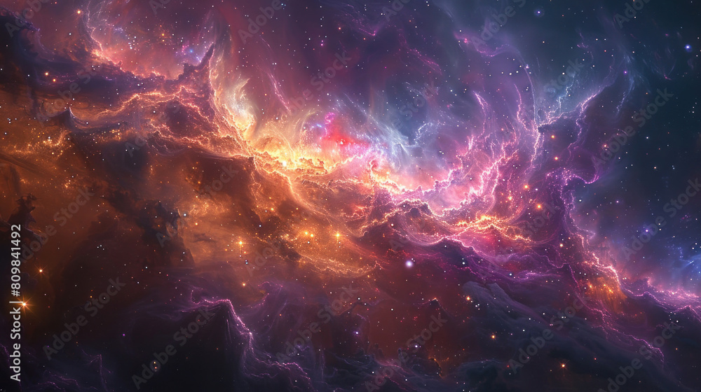 Obraz premium Explore the depths of the cosmos, where time and space dissolve into the infinite expanse of the galaxy.