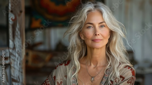 Free Download older woman Latin Mediterranean classical beauty, with long white loosely hair - GFXLoad