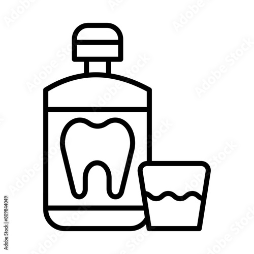 Mouthwash line icon