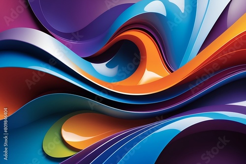 multi-colored abstract wallpaper  swirling waves  shiny swirling liquid. generative ai