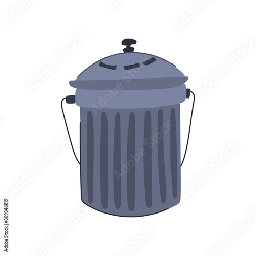 vegetable compost bin cartoon. pile recycle, kitchen fertilizer, soil fruit vegetable compost bin sign. isolated symbol vector illustration