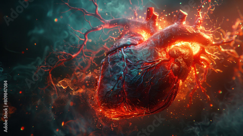 A captivating wallpaper concept featuring the intricate design of a human heart.