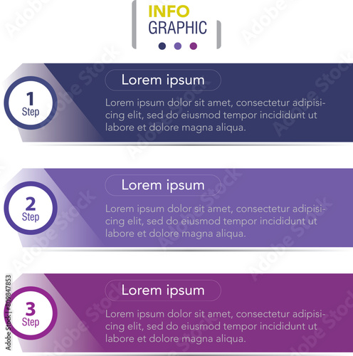 infographic design vector with 3 steps or processes, can be used for workflow layout, report, badge, voucher and promotion.