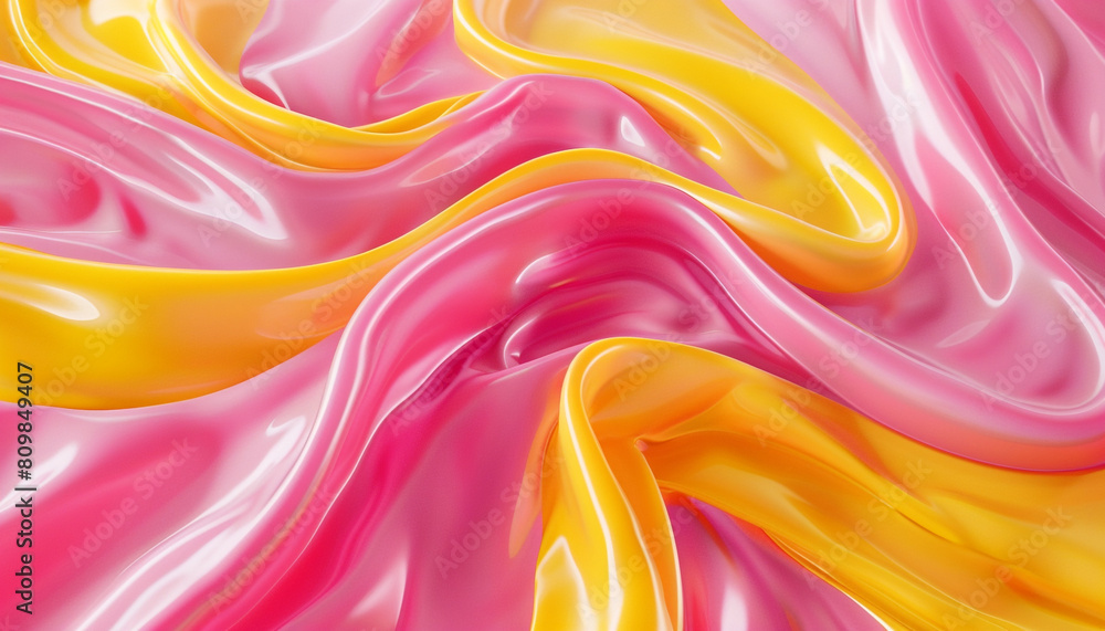 A playful and whimsical combination of candy pink and bright yellow waves, twisting together in a joyful manner that evokes the sweetness of a candy shop. A playful and whimsical combination of candy pink and bright yellow waves, twisting together in a joyful manner that evokes the sweetness of a candy shop.