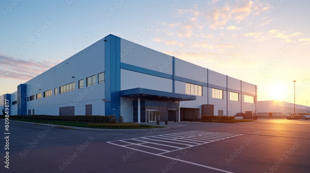 modern exterior of an industrial building. commercial facility, modern R and D building