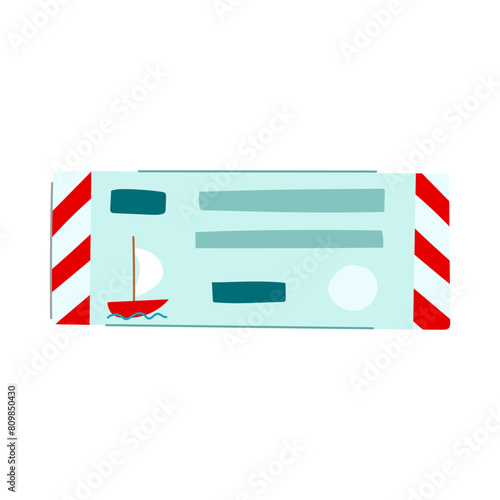 sea cruise ship ticket cartoon. boat template, travel ocean, pass card sea cruise ship ticket sign. isolated symbol vector illustration