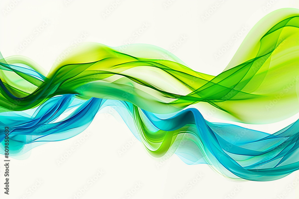 Bright lime green and electric blue tiddle waves, forming an abstract that is both refreshing and bold, set against a solid white background. Bright lime green and electric blue tiddle waves, forming an abstract that is both refreshing and bold, set against a solid white background.