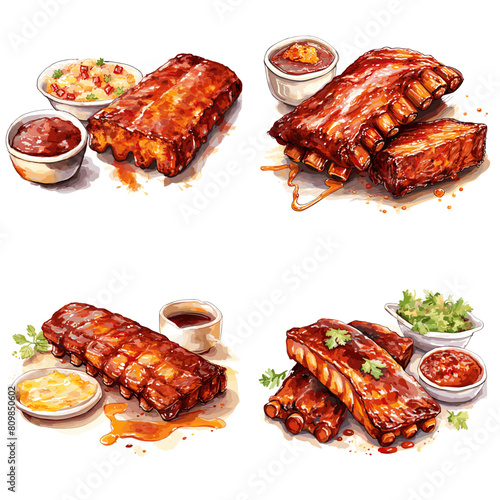 vector design of delicious grilled ribs