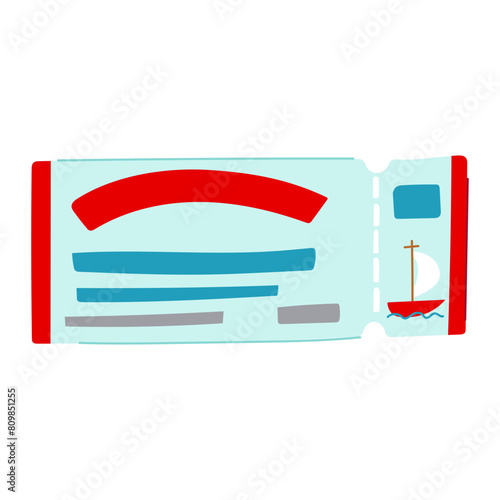 vacation cruise ship ticket cartoon. tour boarding, trip destination, board yacht vacation cruise ship ticket sign. isolated symbol vector illustration