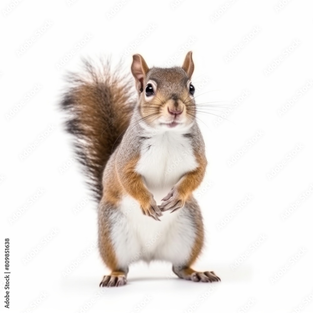 Red squirrel on white background Red squirrel on white background