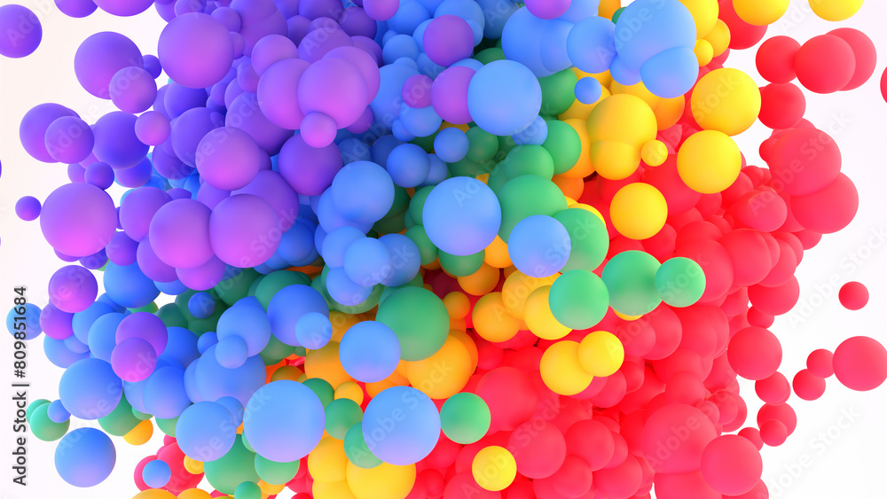3d rendered abstract rainbow balls. 3d rendered abstract rainbow balls.