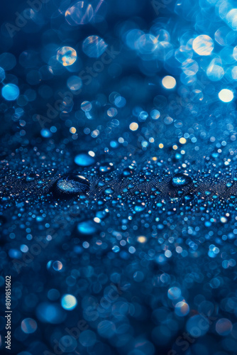 Mesmerizing Blue Water Droplets on Textured Surface