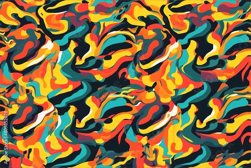 Wallpaper Mural Brushstrokes i with a lot of different colors seamless pattern, Torontodigital.ca