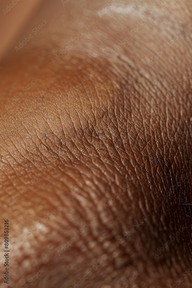 Fototapeta premium Close Up View of Textured Human Skin with Fine Hairs