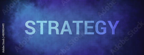 Strategy isolated on fabric blue banner background abstract