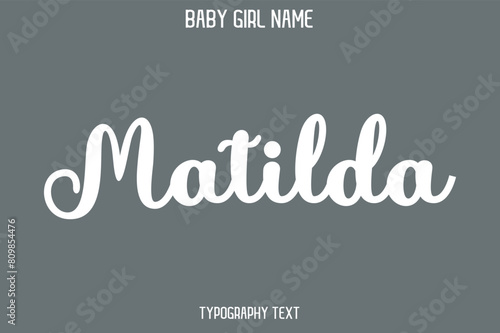 Quadro su tela Matilda Baby Girl Name - Handwritten Cursive Lettering Modern Typography