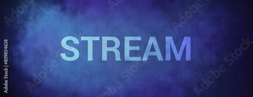 Stream isolated on fabric blue banner background abstract