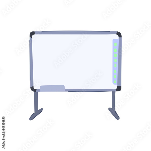 classroom electronic whiteboard cartoon. computer screen, projector people, interactive smartboard classroom electronic whiteboard sign. isolated symbol vector illustration