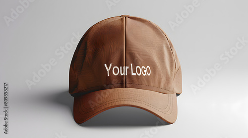 A high-quality image showcasing a brown baseball cap with space for your brand's logo, ideal for business marketing