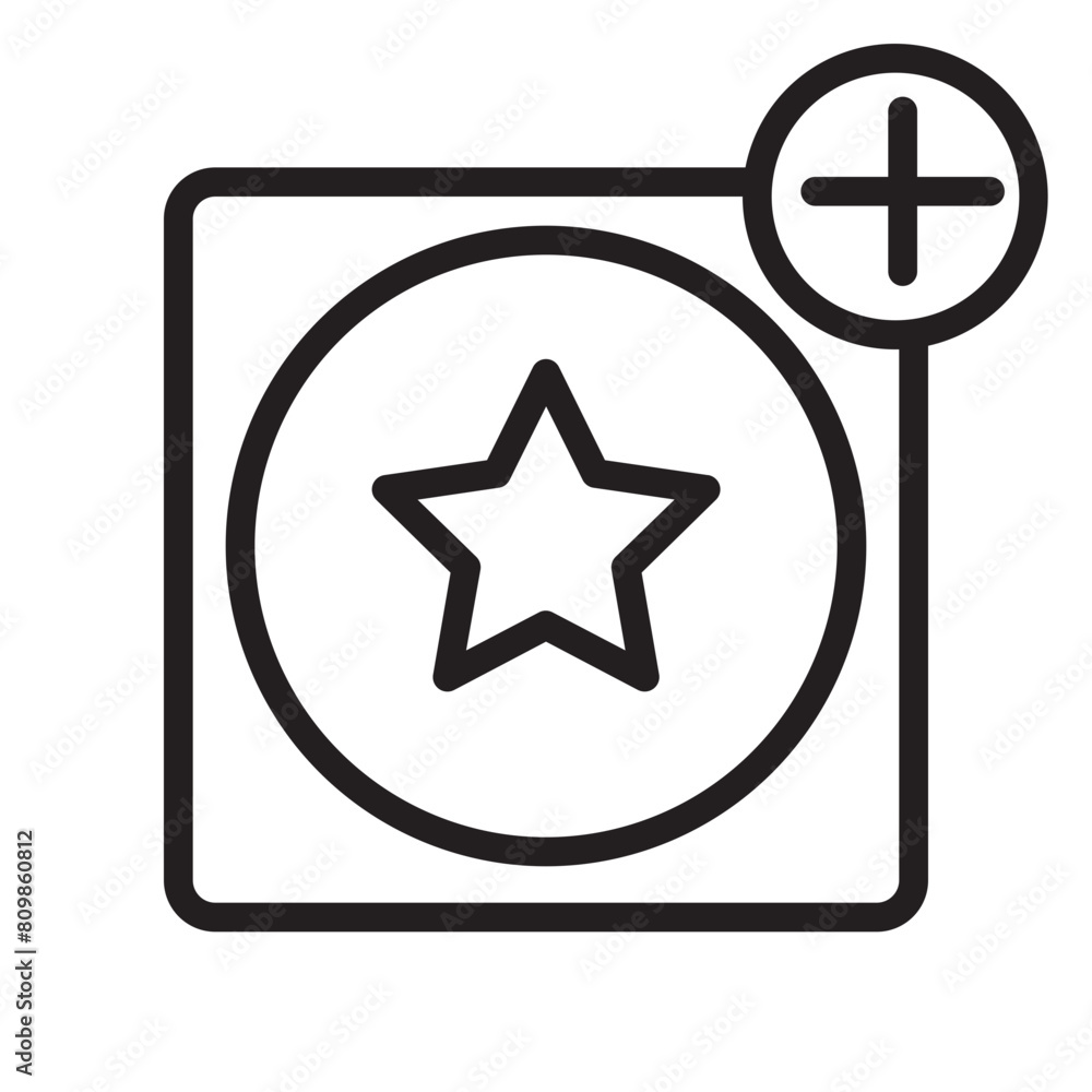 Add Essentials Favourite Line Icon Add Essentials Favourite Line Icon