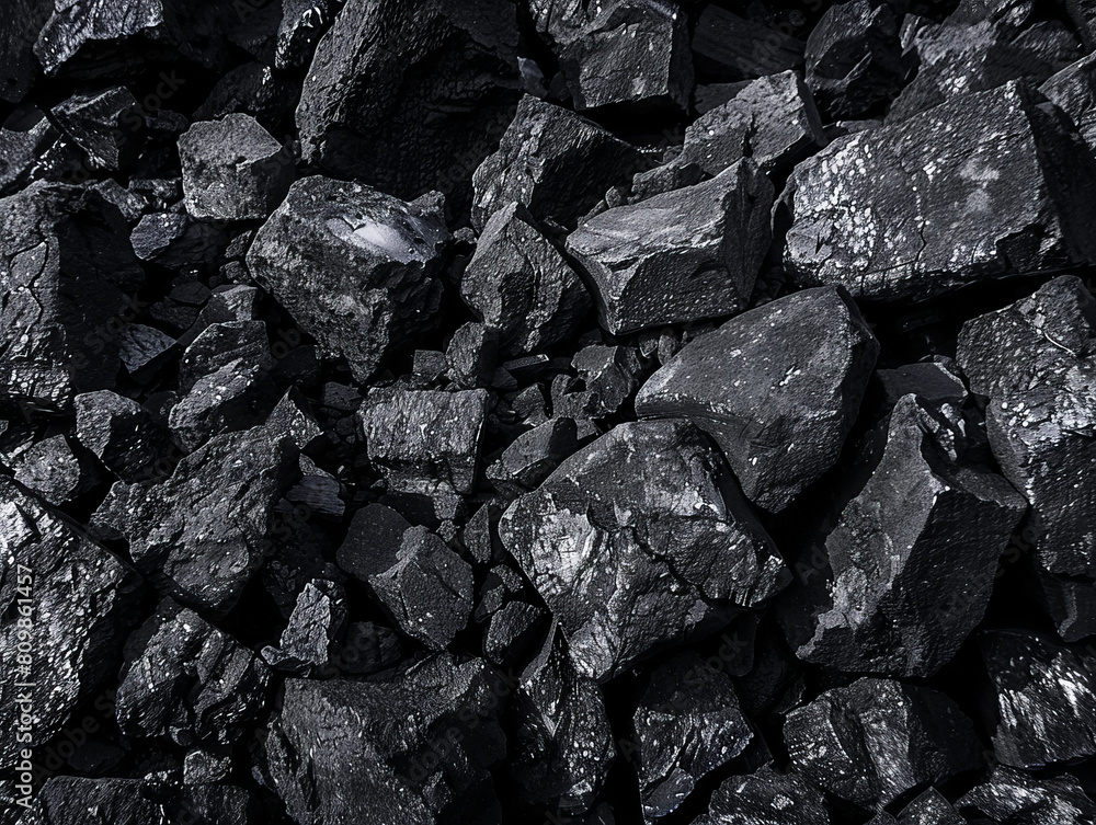 A pile of black coal is shown in this photo.