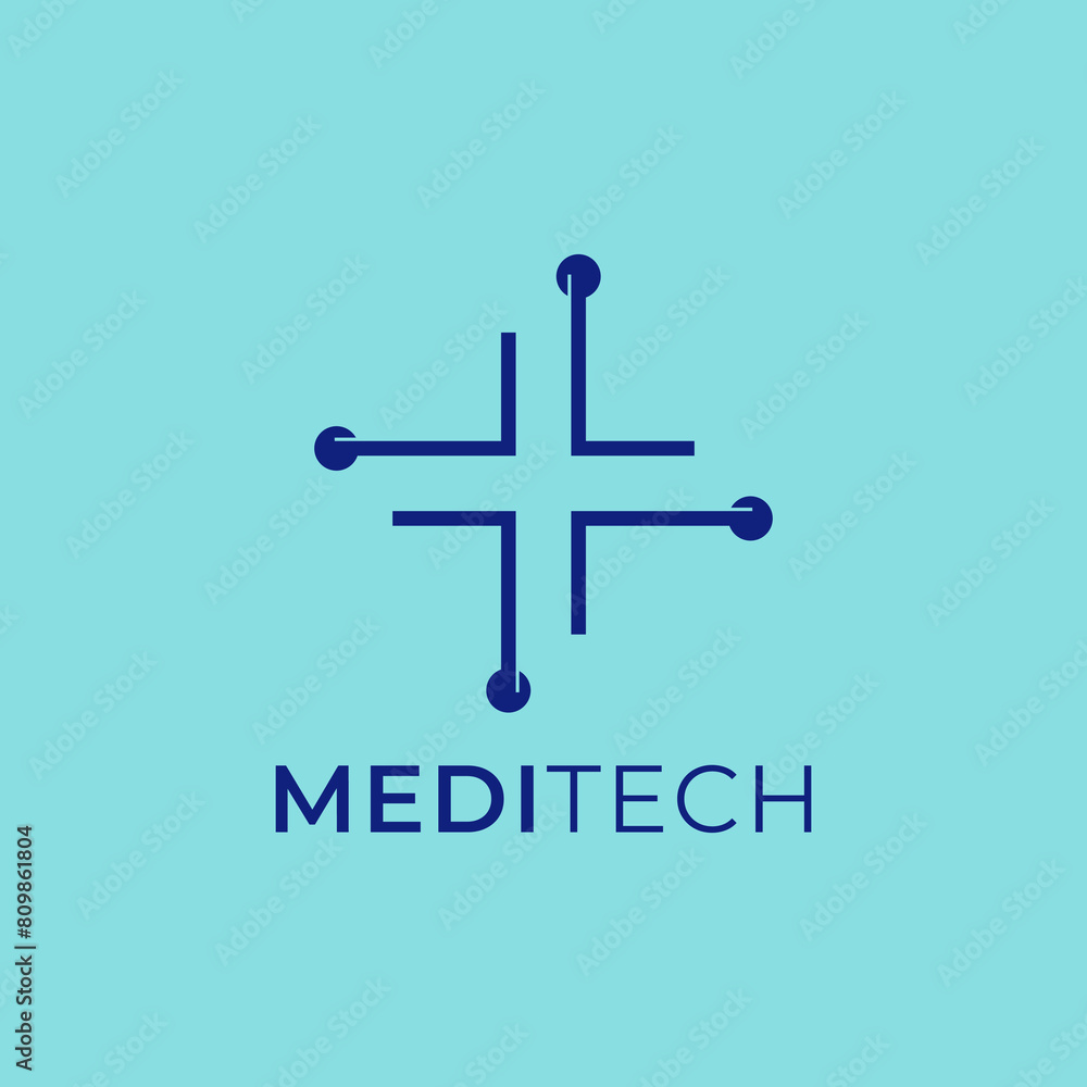 Medical technology logo design vector concept, combination of plus with tech symbol logo design Medical technology logo design vector concept, combination of plus with tech symbol logo design