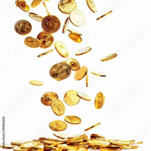 coins falling into a cup