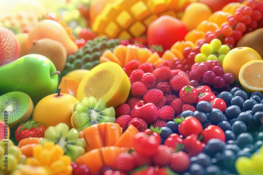 Fruit Frenzy Mountains of colorful fruits waiting to be juiced and infused into delicious flavors Fruit Frenzy Mountains of colorful fruits waiting to be juiced and infused into delicious flavors