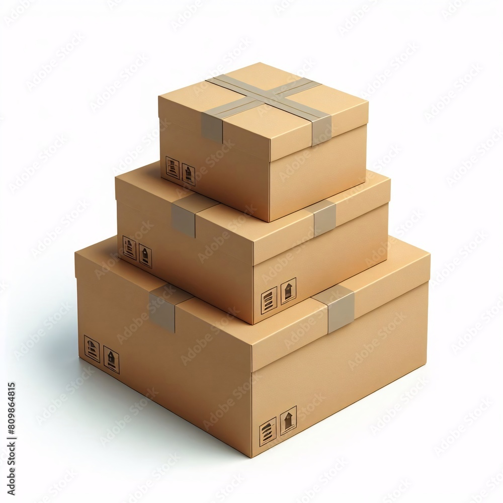 Fototapeta premium cardboard packing box with lid. Package for parcels 