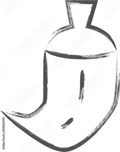 野菜筆書き単品イラスト　唐辛子