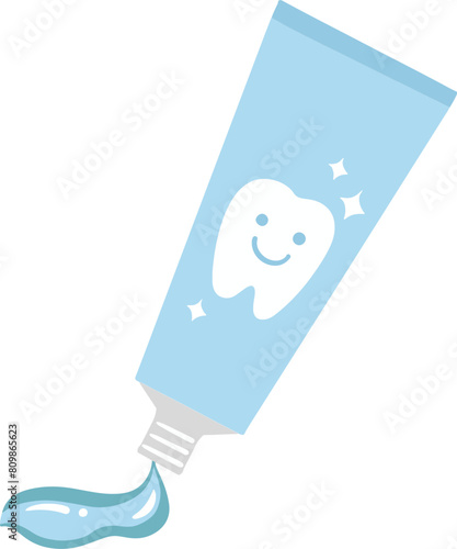Cute toothpaste vector illustration material
