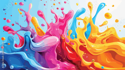 Paint splash banners fluid color texture poster. Abst