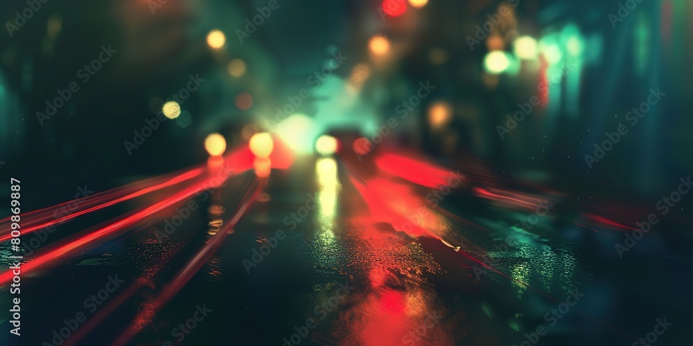abstract background blur bokeh light street at night time with speed motion perspective, blurred thrilled, Generative Ai abstract background blur bokeh light street at night time with speed motion perspective, blurred thrilled, Generative Ai