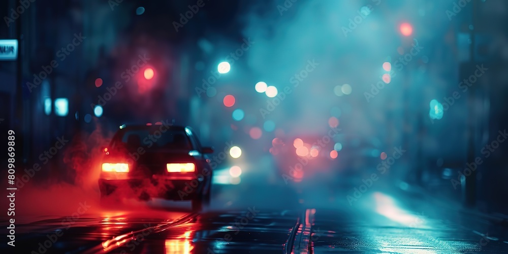 abstract background blur bokeh light street at night time with speed motion perspective, blurred thrilled, Generative Ai abstract background blur bokeh light street at night time with speed motion perspective, blurred thrilled, Generative Ai