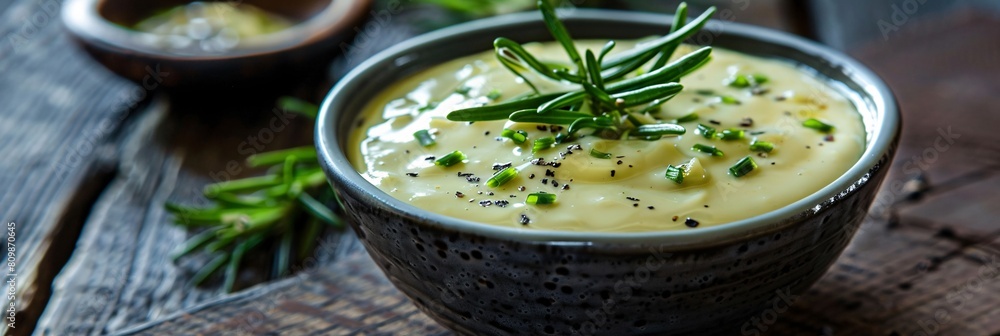 Surrender to the irresistible charm of béarnaise sauce, its creamy texture and savory flavor enchanting Surrender to the irresistible charm of béarnaise sauce, its creamy texture and savory flavor enchanting
