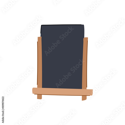 cafe outdoor chalkboard cartoon. frame street, wooden black, blank easel cafe outdoor chalkboard sign. isolated symbol vector illustration