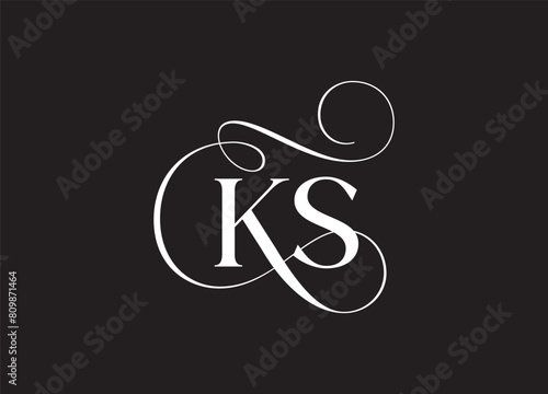 KS latter ligature typography logo design template photo