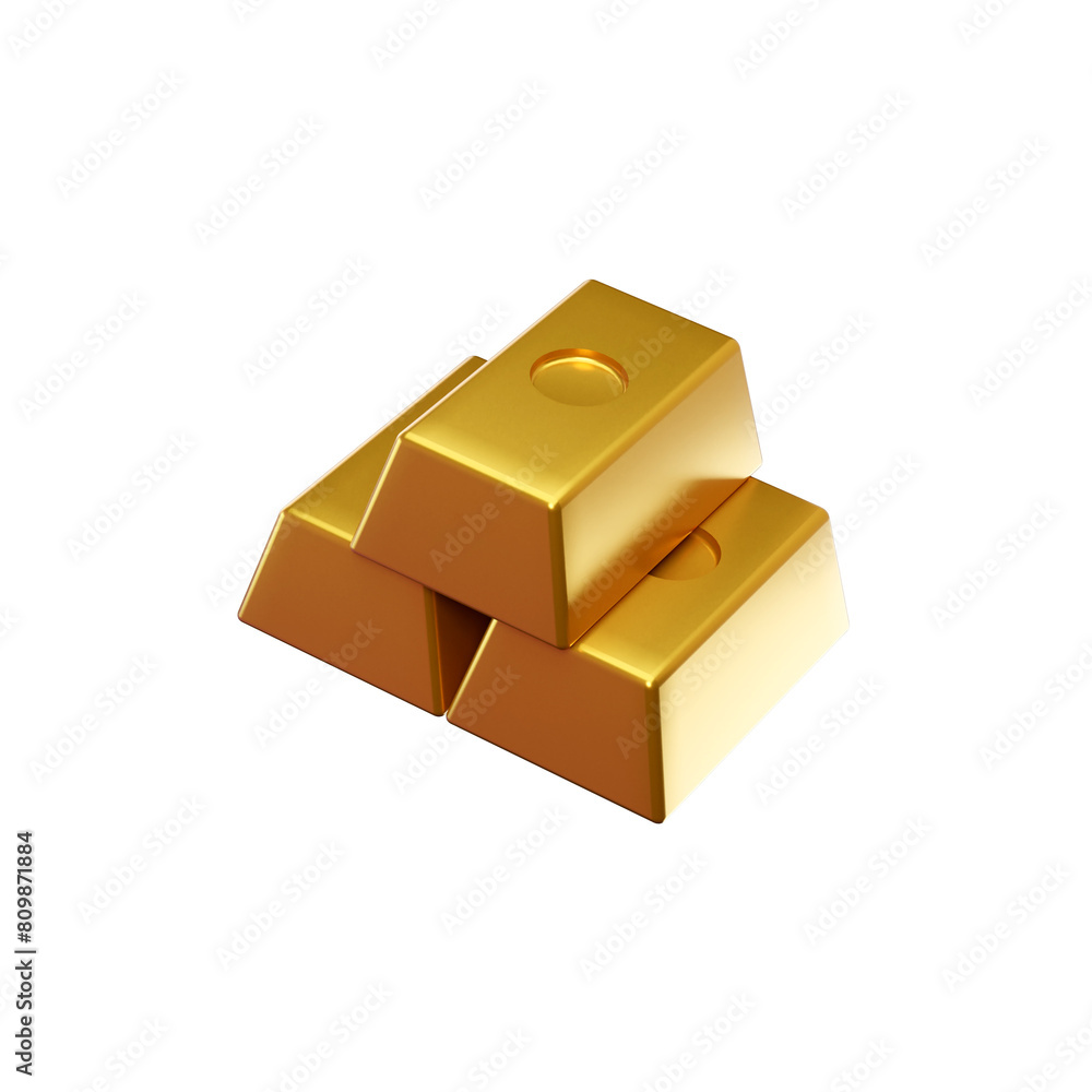 3d icon gold bars isolated on white 3d icon gold bars isolated on white
