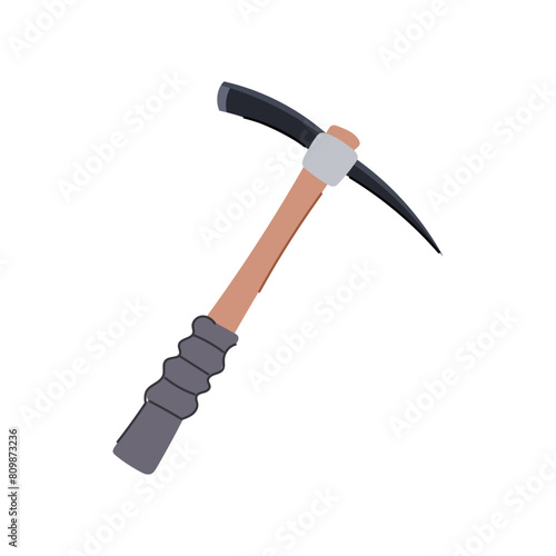 pickax pickaxe cartoon. pickaxe rock, chisel silhouette, pictogram equipment pickax pickaxe sign. isolated symbol vector illustration © PikePicture