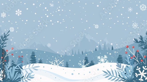 Minimalist Christmas Theme with Winter Pattern  