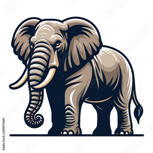 Elephant  Vector  Cartoon  Illustration  Flat Design