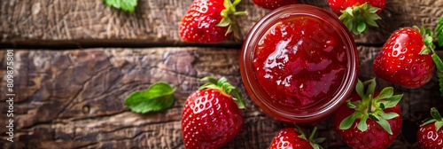 Delve into the delicious world of strawberry jam, its rich color and fruity aroma enticing