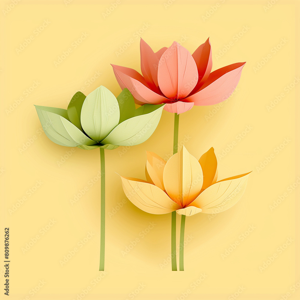 2d, illustration of lotus, water Lilly in clean background., , flat design. AI Generative 2d, illustration of lotus, water Lilly in clean background., , flat design. AI Generative