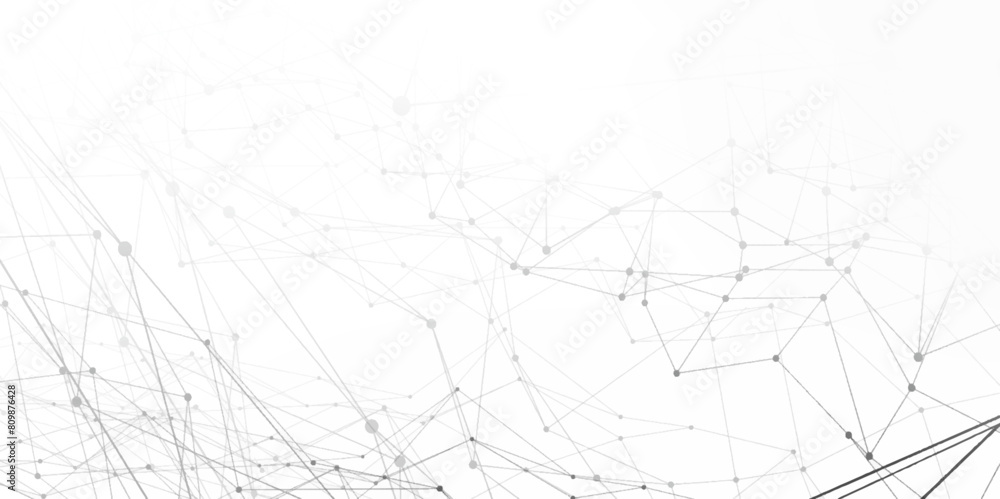 Abstract digital background of points and lines. Technology abstracts white digital background. abstract connecting dots and lines. Connection science background Grey Mesh. Vector illustration.