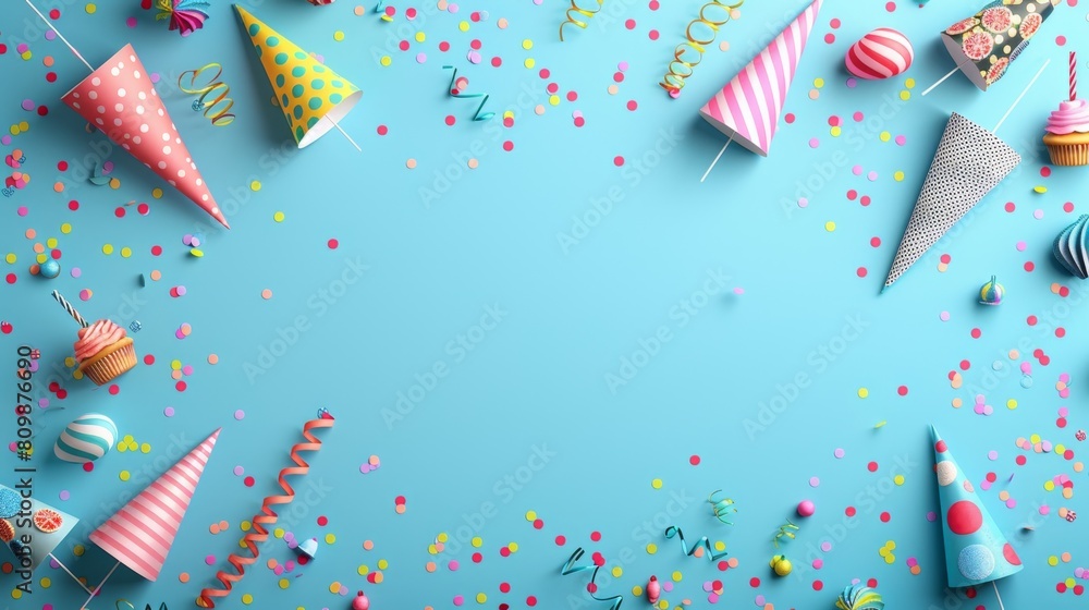 Obraz premium Minimalist Birthday Theme with Party Elements