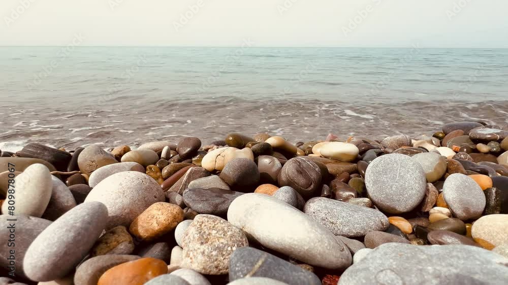 Sea with pebbles on the shore. Sea with pebbles on the shore.