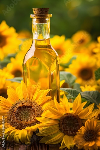 Experience the richness of sunflower oil, its deep color and subtle shimmer mesmerizing, an excellent choice for background