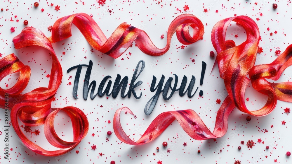 Bursting Gratitude: Celebration With Red Streamers and Confetti. Generative AI Bursting Gratitude: Celebration With Red Streamers and Confetti. Generative AI