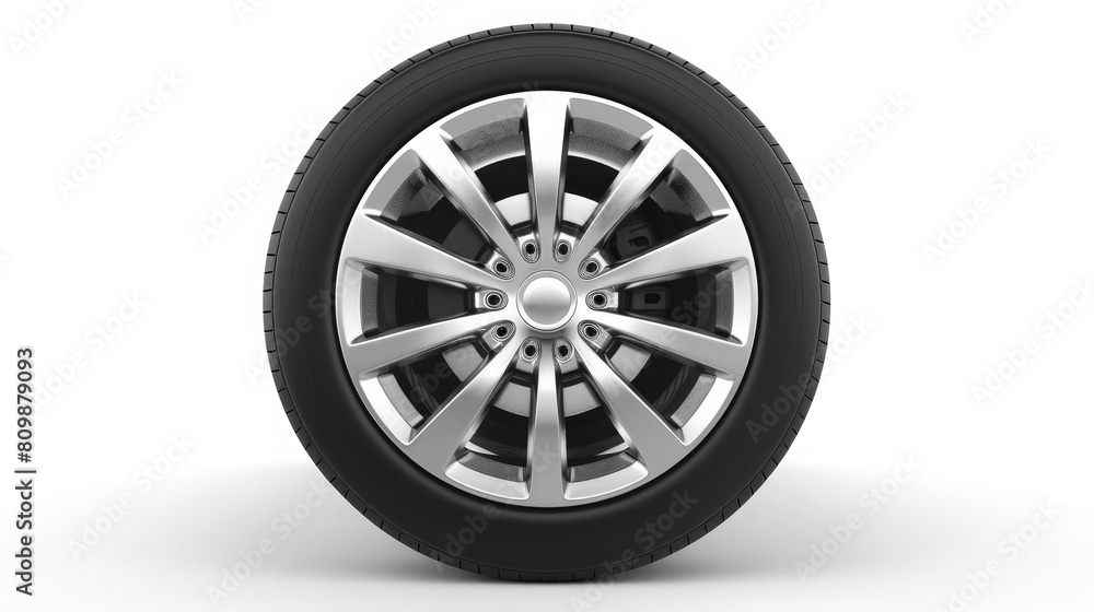 Creating a realistic image of a car wheel isolated on a white background can focus on showcasing the wheel's design and details. Creating a realistic image of a car wheel isolated on a white background can focus on showcasing the wheel's design and details.